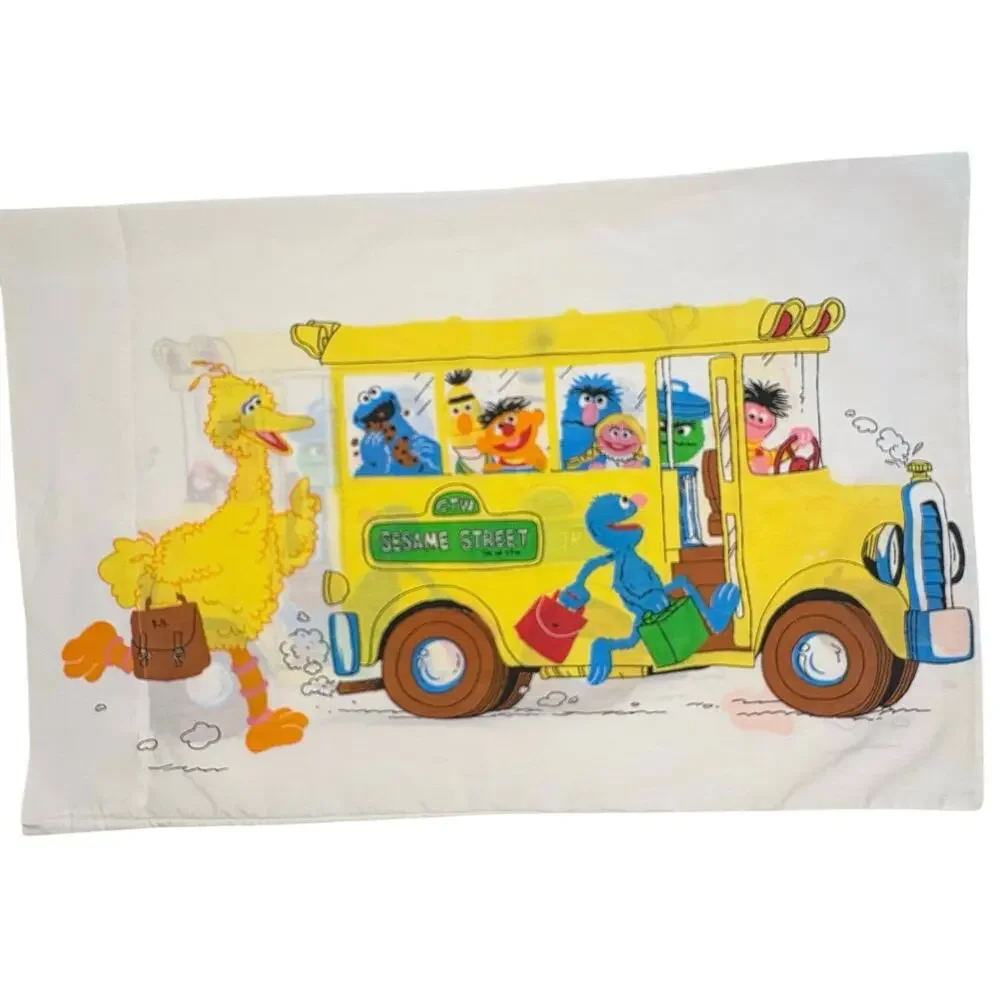 Sesame Street Standard Pillowcase Vintage 80s  Kidcore Nostalgia